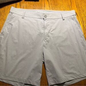 RHONE Light Gray Flat Front Shorts